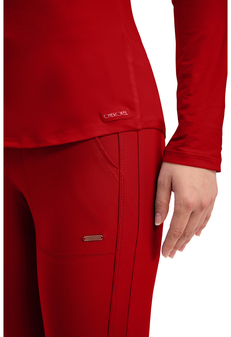 Red - Long Sleeve Underscrub Knit Tee (View 3)