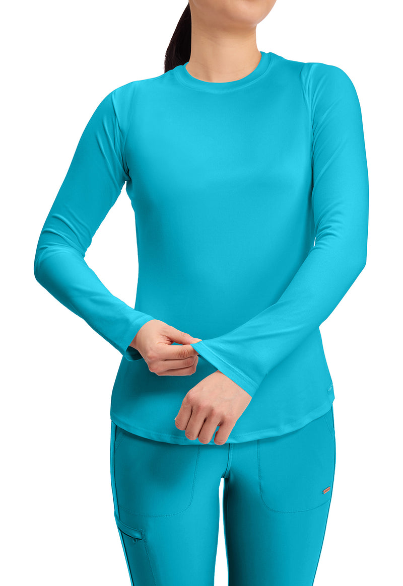 Turquoise - Long Sleeve Underscrub Knit Tee (View 2)