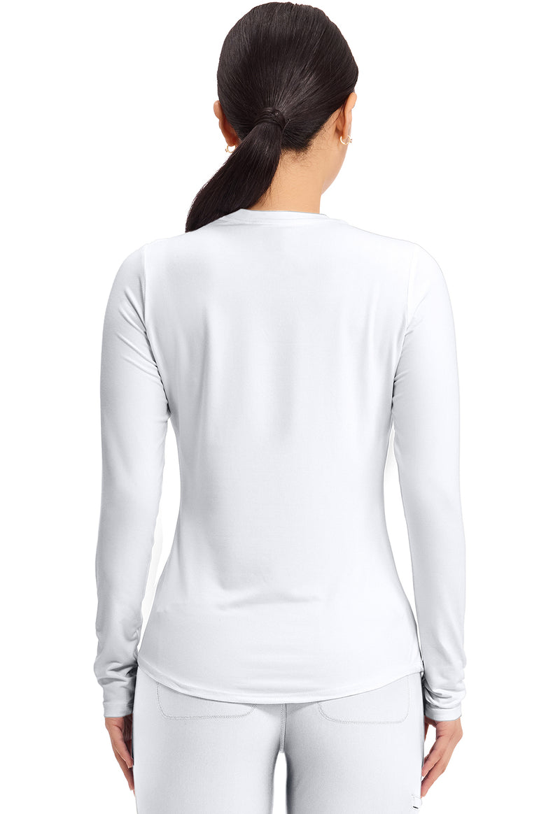 White - Long Sleeve Underscrub Knit Tee (Back)