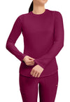 Wine - Long Sleeve Underscrub Knit Tee (View 2)