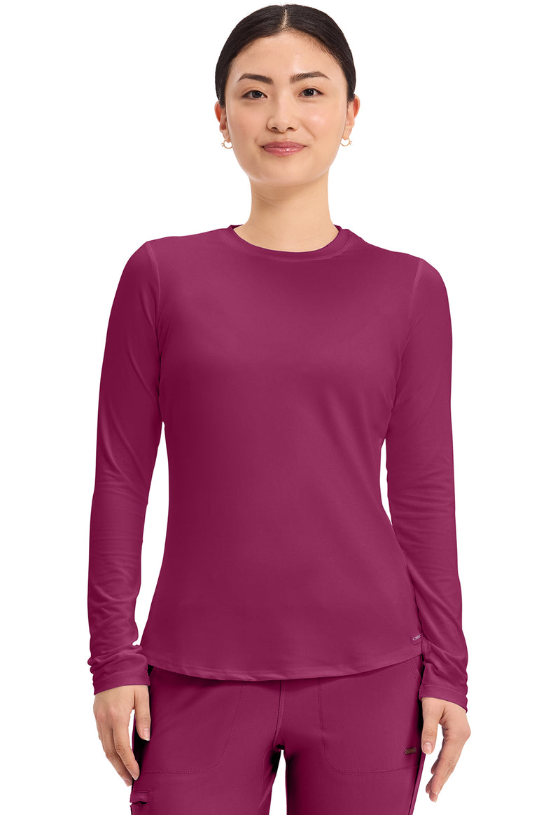 Wine - Long Sleeve Underscrub Knit Tee