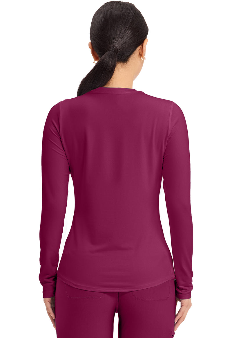 Wine - Long Sleeve Underscrub Knit Tee (Back)