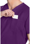 Eggplant - Unisex V-Neck Scrub Top (View 2)