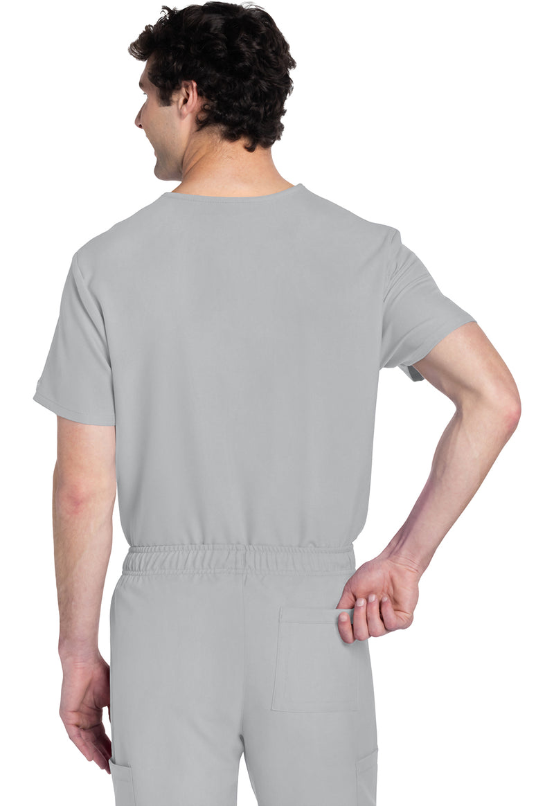 Grey - Cherokee WW Originals Ultra Unisex Scrub Top - Back View