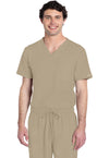 Khaki - Cherokee WW Originals Ultra Unisex Scrub Top - Front View