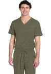 Olive - Cherokee WW Originals Ultra Unisex Scrub Top - Front View