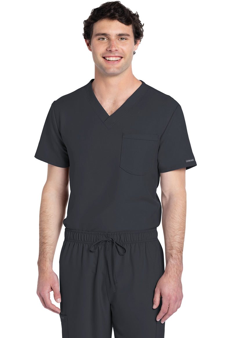 Pewter - Cherokee WW Originals Ultra Unisex Scrub Top - Front View