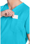 Turquoise - Unisex V-Neck Scrub Top (View 2)