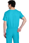 Turquoise - Cherokee WW Originals Ultra Unisex Scrub Top - Back View