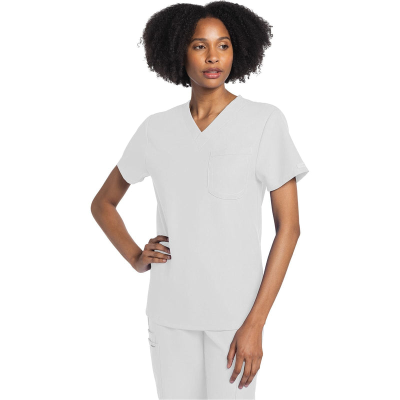 white - Unisex V-Neck Top