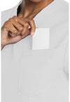 White - Unisex V-Neck Scrub Top (View 2)