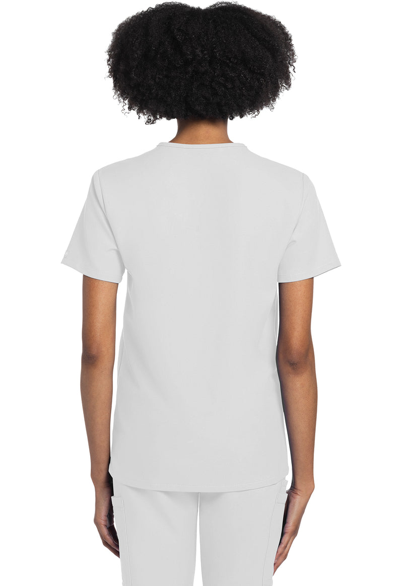 White - Cherokee WW Originals Ultra Unisex Scrub Top - Back View