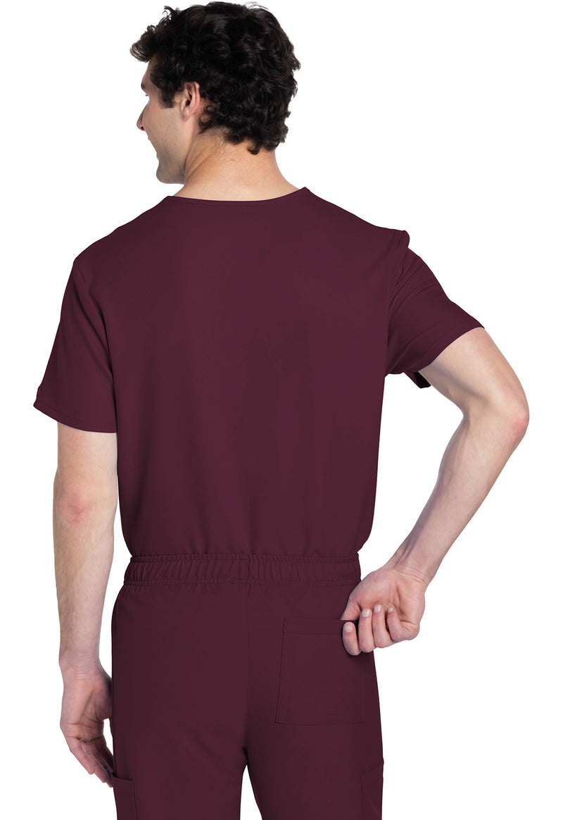 Wine - Cherokee WW Originals Ultra Unisex Scrub Top - Back View