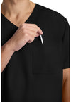 Black - Men's 3-Pocket V-Neck Scrub Top (View 2)