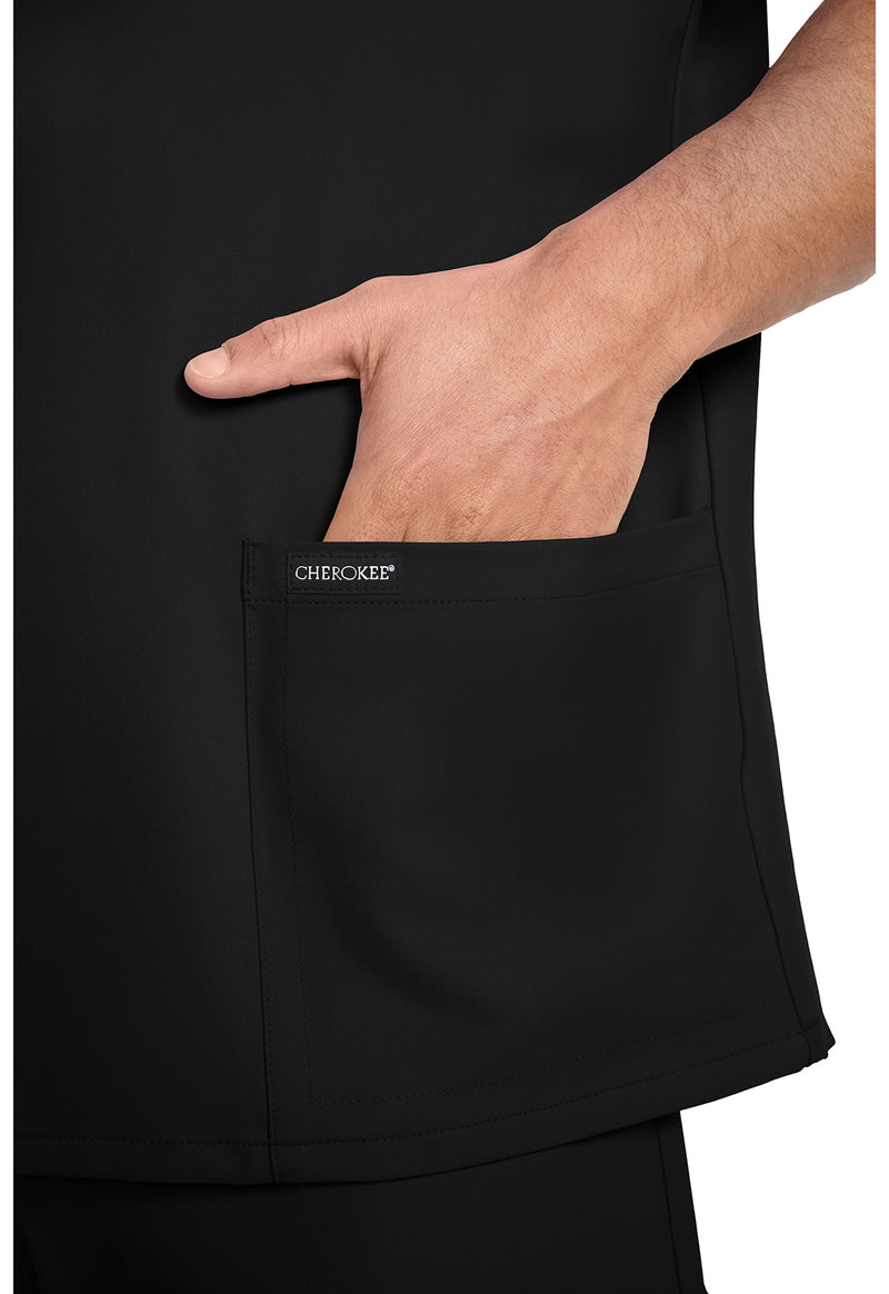 Black - Men's 3-Pocket V-Neck Scrub Top (View 3)