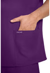Eggplant - Men's 3-Pocket V-Neck Scrub Top (View 3)