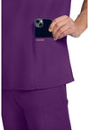 Eggplant - Men's 3-Pocket V-Neck Scrub Top (View 4)