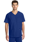Galaxy Blue - Cherokee WW Originals Ultra Men Scrub Top - Front View