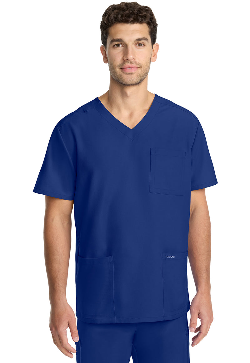 Galaxy Blue - Cherokee WW Originals Ultra Men Scrub Top - Front View