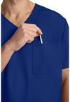 Galaxy Blue - Men's 3-Pocket V-Neck Scrub Top (View 2)