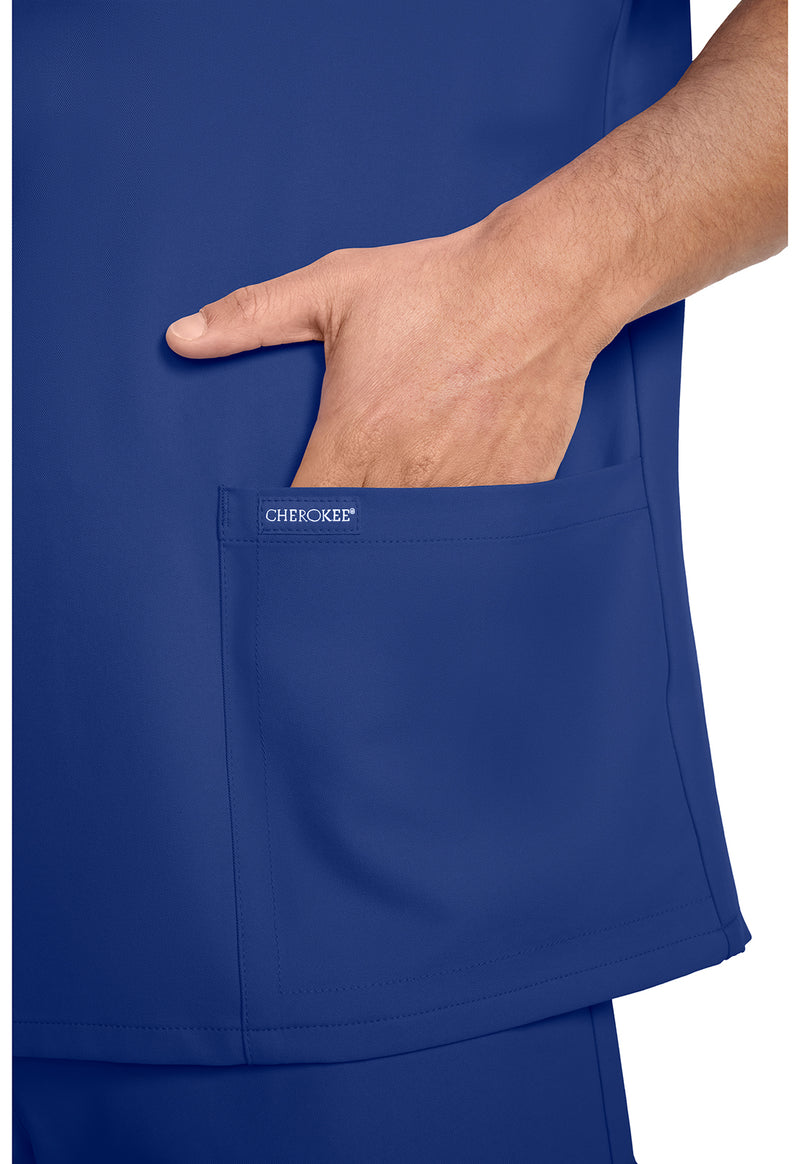 Galaxy Blue - Men's 3-Pocket V-Neck Scrub Top (View 3)