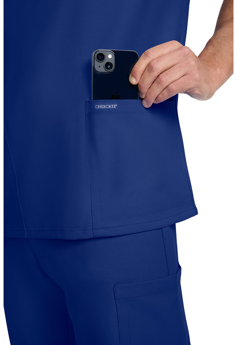 Galaxy Blue - Men's 3-Pocket V-Neck Scrub Top (View 4)