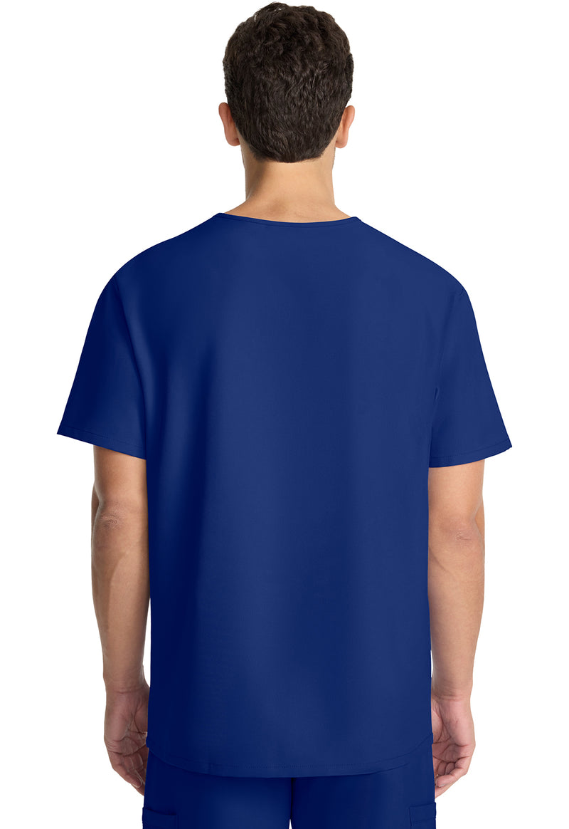 Galaxy Blue - Cherokee WW Originals Ultra Men Scrub Top - Back View