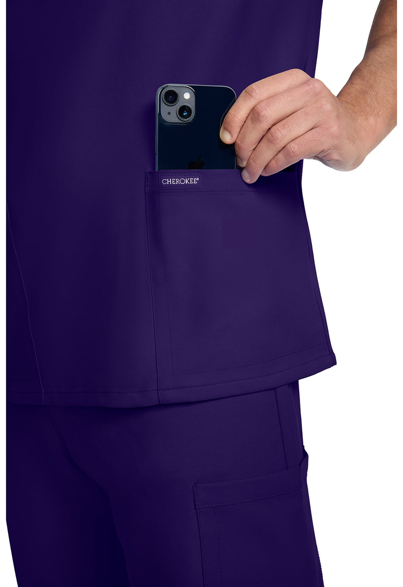 Grape - Men's 3-Pocket V-Neck Scrub Top (View 4)