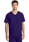Grape - Cherokee WW Originals Ultra Men Scrub Top - Front View