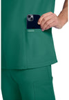 Hunter Green - Men's 3-Pocket V-Neck Scrub Top (View 4)