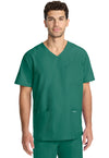 Hunter Green - Cherokee WW Originals Ultra Men Scrub Top - Front View