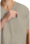 khaki - Men's Tuck-in V-Neck Top (View 2)