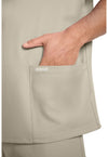 khaki - Men's Tuck-in V-Neck Top (View 3)