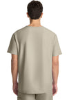Khaki - Cherokee WW Originals Ultra Men Scrub Top - Back View