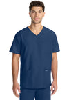 Navy - Cherokee WW Originals Ultra Men Scrub Top - Front View