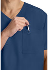 Navy - Men's 3-Pocket V-Neck Scrub Top (View 2)