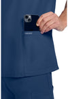 Navy - Men's 3-Pocket V-Neck Scrub Top (View 4)