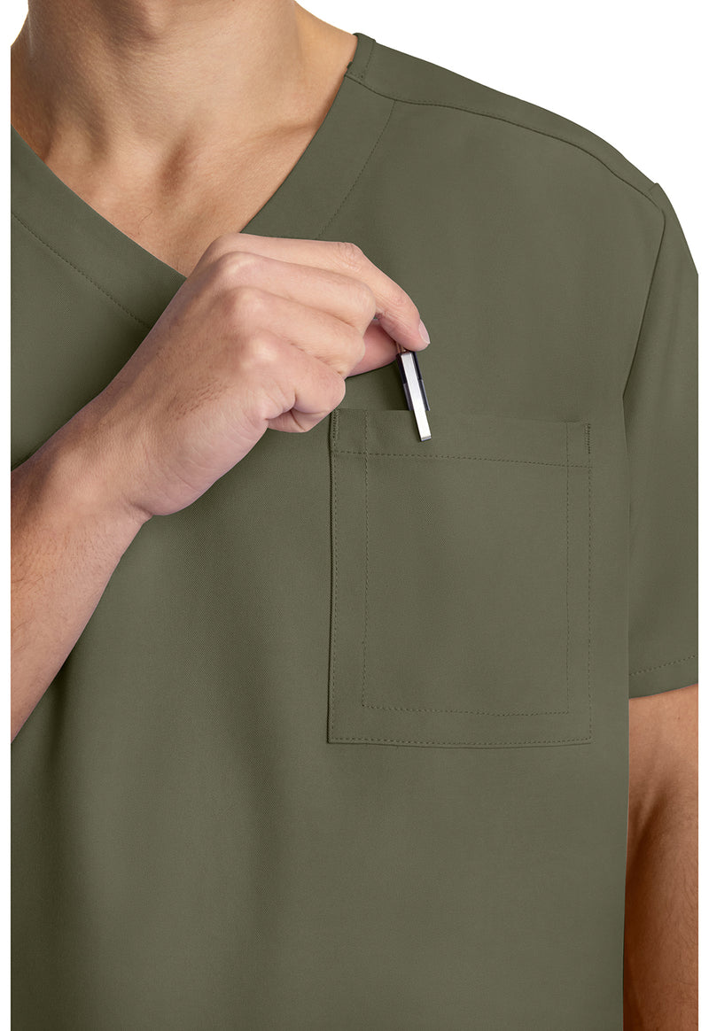 olive - Men's Tuck-in V-Neck Top (View 2)