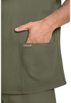 olive - Men's Tuck-in V-Neck Top (View 3)