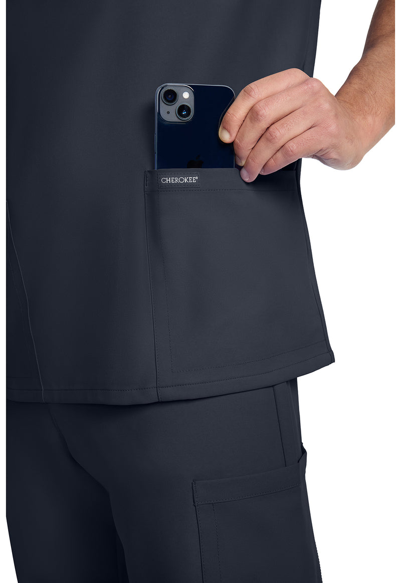 Pewter - Men's 3-Pocket V-Neck Scrub Top (View 4)