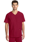 RED - Cherokee WW Originals Ultra Men Scrub Top - Front View