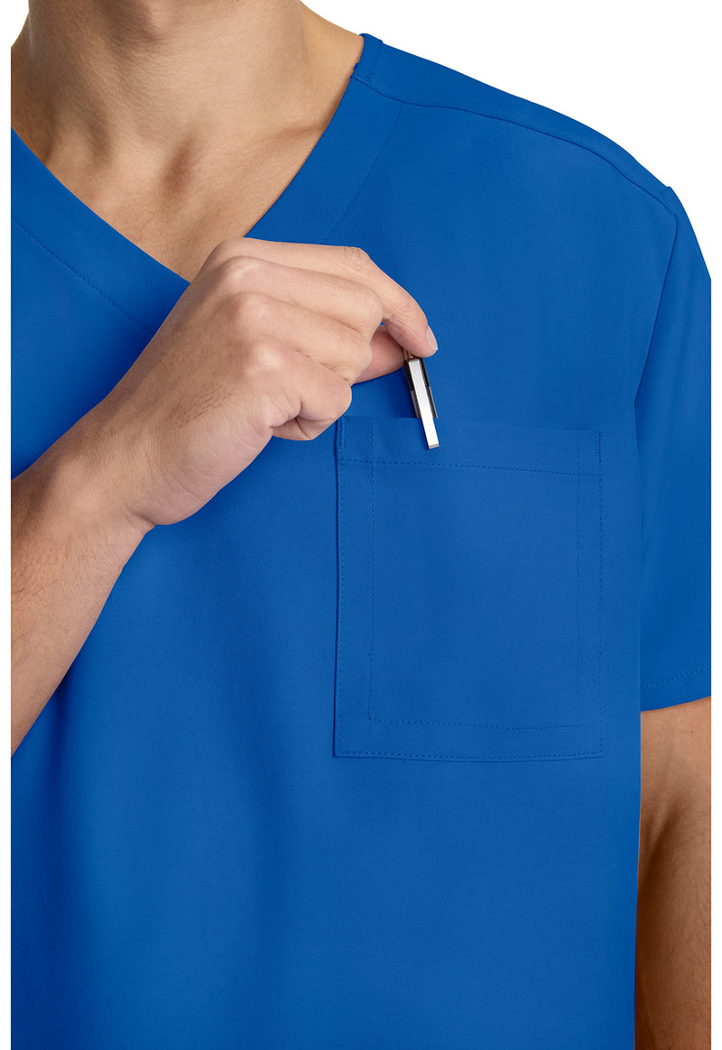 Royal - Men's 3-Pocket V-Neck Scrub Top (View 2)