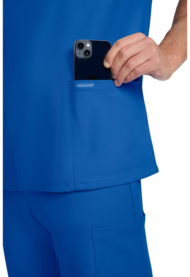 Royal - Men's 3-Pocket V-Neck Scrub Top (View 4)