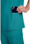teal blue - Men's Tuck-in V-Neck Top (View 4)