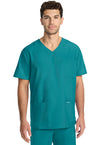 Teal Blue - Cherokee WW Originals Ultra Men Scrub Top - Front View