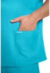 Turquoise - Men's 3-Pocket V-Neck Scrub Top (View 3)