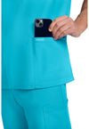 Turquoise - Men's 3-Pocket V-Neck Scrub Top (View 4)