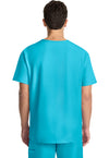 Turquoise - Cherokee WW Originals Ultra Men Scrub Top - Back View