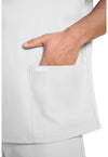 White - Men's 3-Pocket V-Neck Scrub Top (View 3)