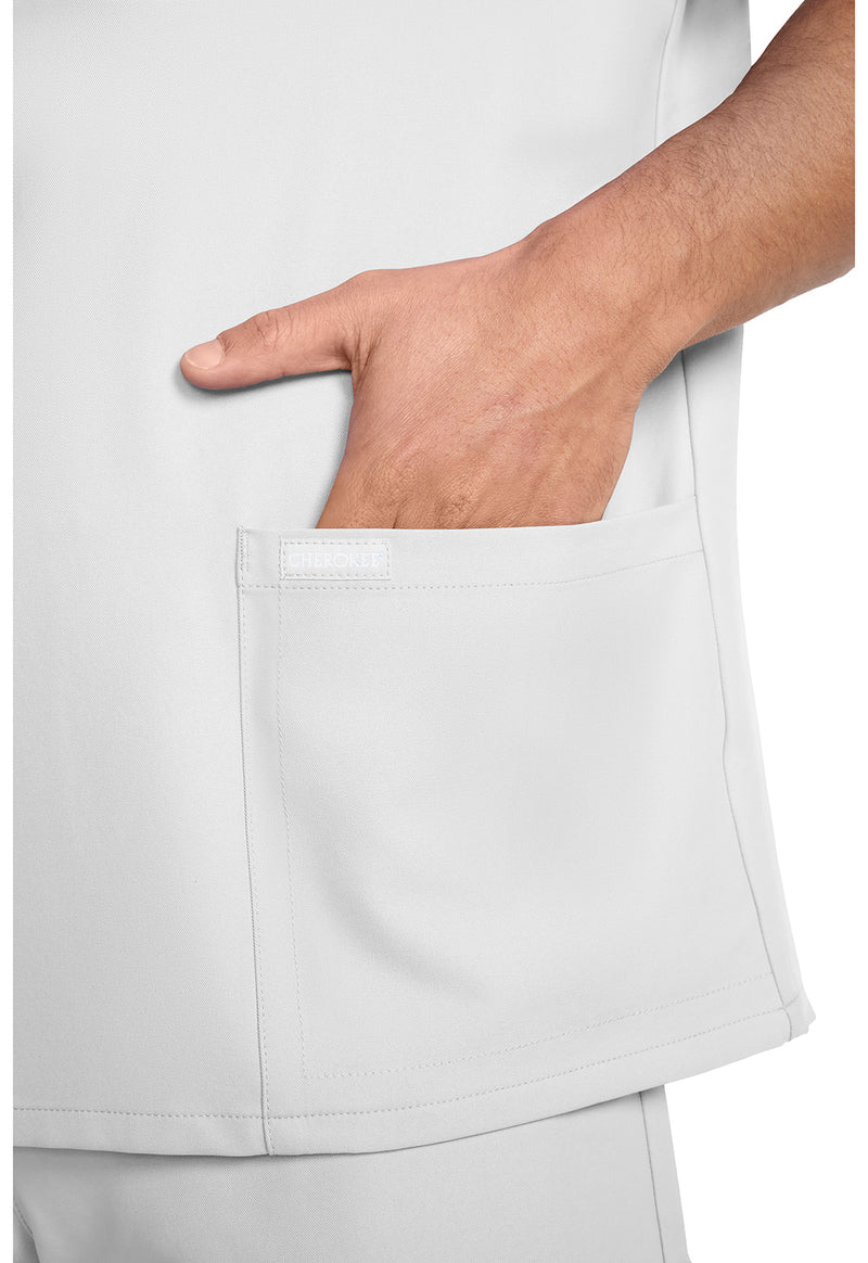 White - Men's 3-Pocket V-Neck Scrub Top (View 3)